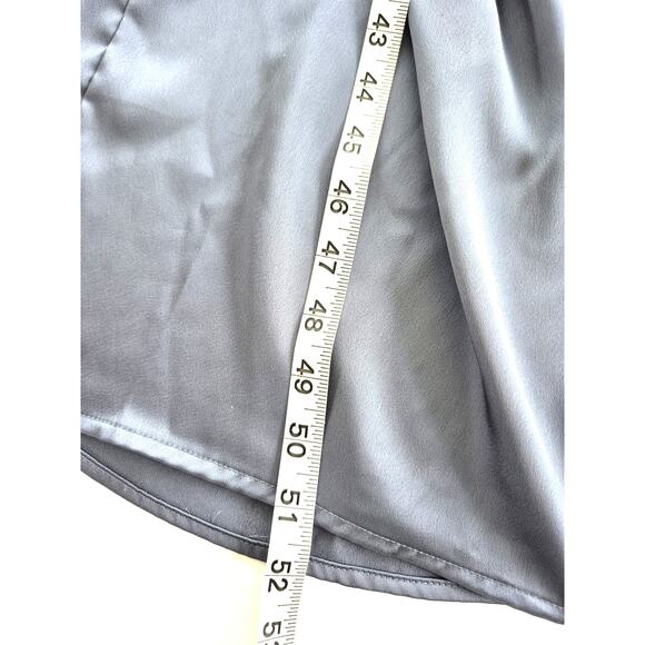 A New Day Dress Med Gray Midi Sleeveless Gathered Cocktail Wedding Guest Holiday - Picture 8 of 8